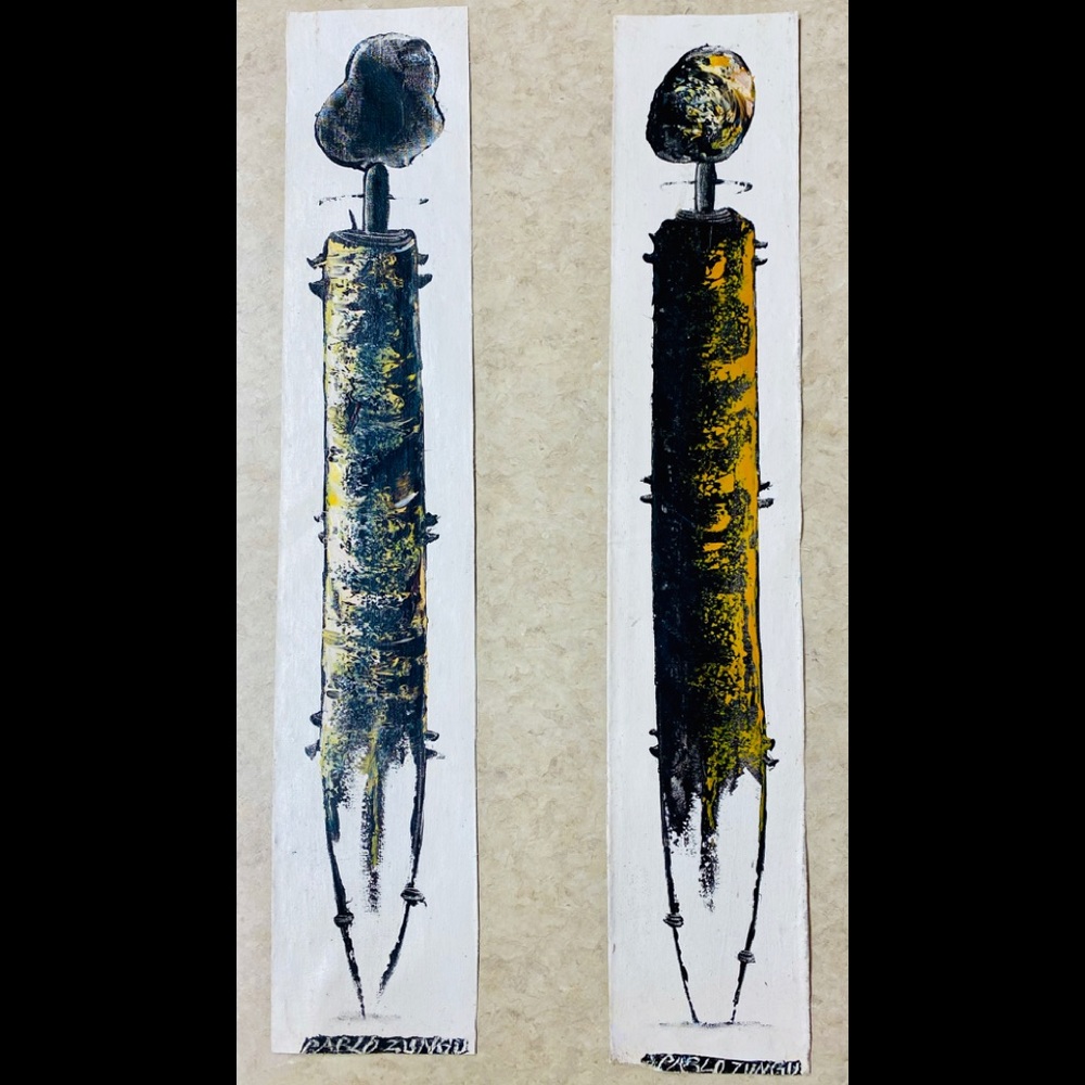 Tinga tinga art oil paint Masai style pair